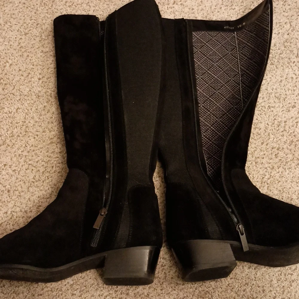 Aquatalia tall black dress boots size 10 - Picture 2 of 3